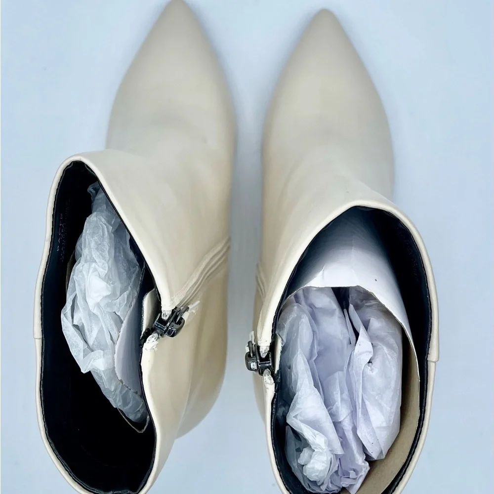 BN Sanctuary Cream Pacer Wedges Boots Size 9M